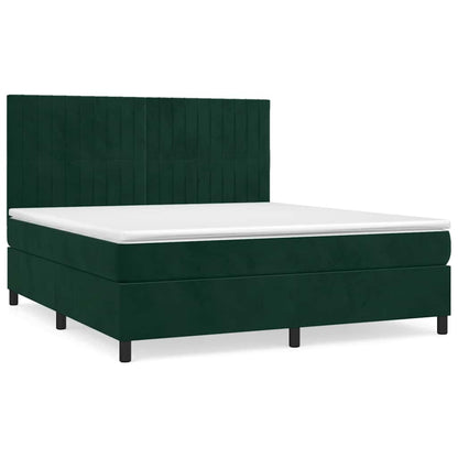 Giroletto a Molle con Materasso Verde Scuro 180x200 cm Velluto | homemem39