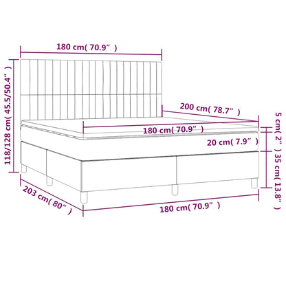 Giroletto a Molle con Materasso Blu Scuro 180x200 cm in Velluto | homemem39