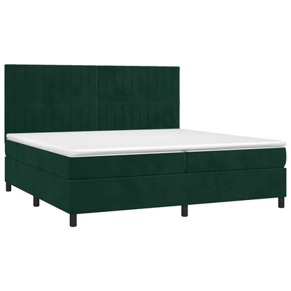 Giroletto a Molle con Materasso Verde Scuro 200x200 cm Velluto | homemem39