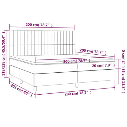 Giroletto a Molle con Materasso Blu Scuro 200x200 cm in Velluto