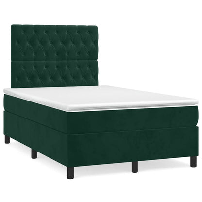 Giroletto a Molle con Materasso Verde Scuro 120x200 cm Velluto | homemem39