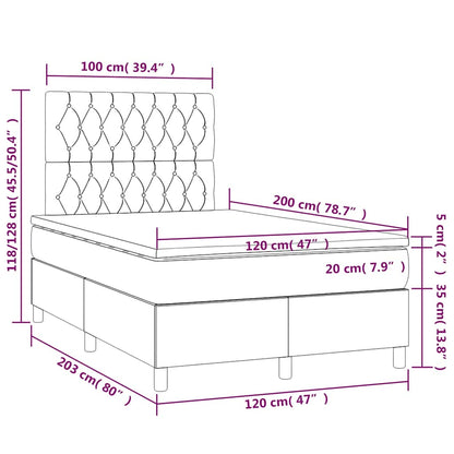 Giroletto a Molle con Materasso Blu Scuro 120x200 cm in Velluto | homemem39