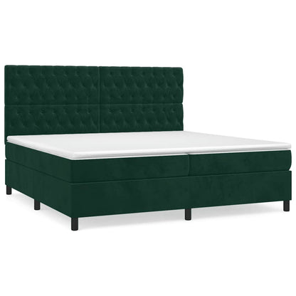Giroletto a Molle con Materasso Verde Scuro 200x200 cm Velluto | homemem39