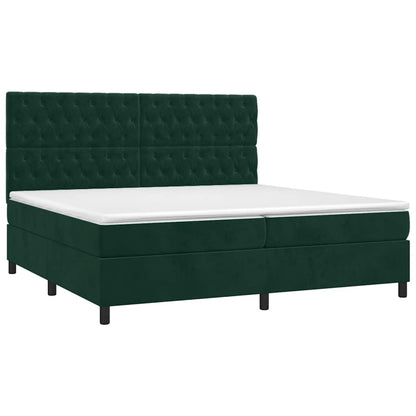 Giroletto a Molle con Materasso Verde Scuro 200x200 cm Velluto | homemem39