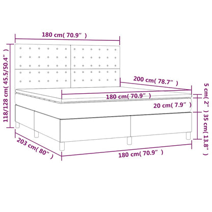 Giroletto a Molle con Materasso Blu Scuro 180x200 cm in Velluto | homemem39