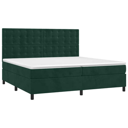 Giroletto a Molle con Materasso Verde Scuro 200x200 cm Velluto | homemem39