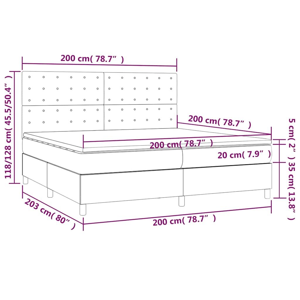 Giroletto a Molle con Materasso Verde Scuro 200x200 cm Velluto | homemem39