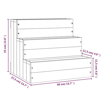 Scala per Animali 40x37,5x35 cm in Legno Massello di Pino | homemem39