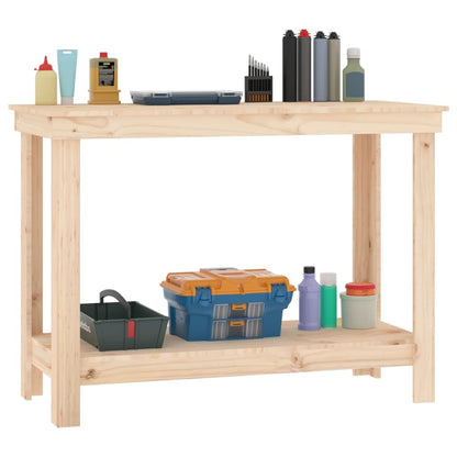 Banco da Lavoro 110x50x80 cm in Legno Massello di Pino | homemem39