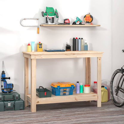 Banco da Lavoro 110x50x80 cm in Legno Massello di Pino | homemem39