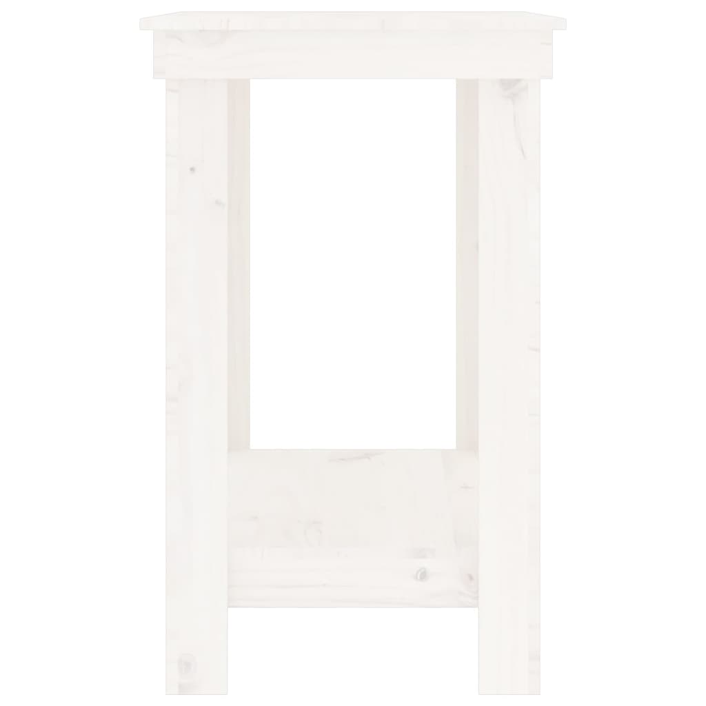 Banco da Lavoro Bianco 110x50x80 cm in Legno Massello di Pino - homemem39