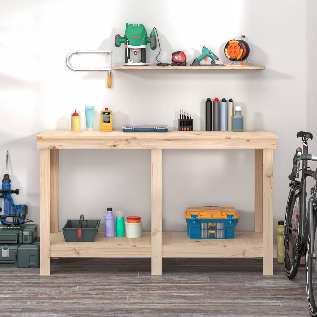 Banco da Lavoro 140x50x80 cm in Legno Massello di Pino | homemem39