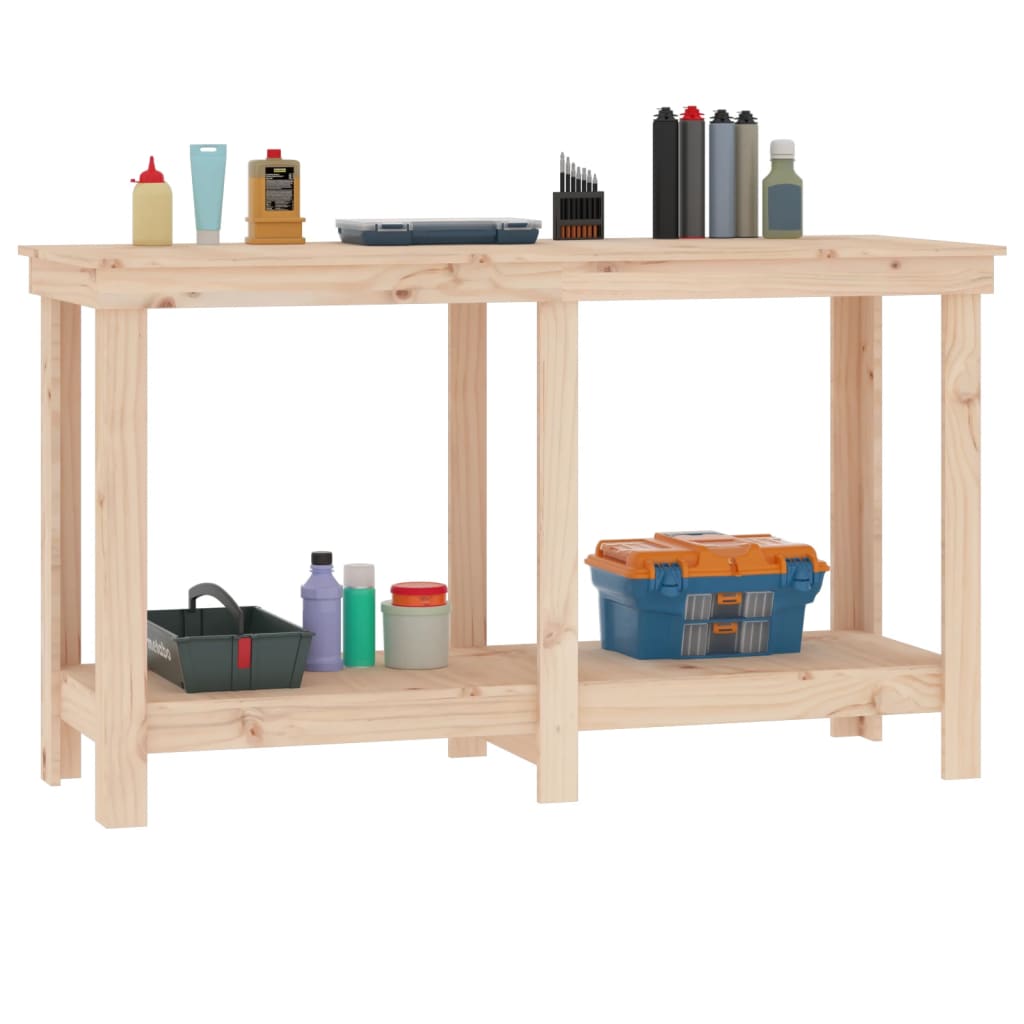 Banco da Lavoro 140x50x80 cm in Legno Massello di Pino | homemem39