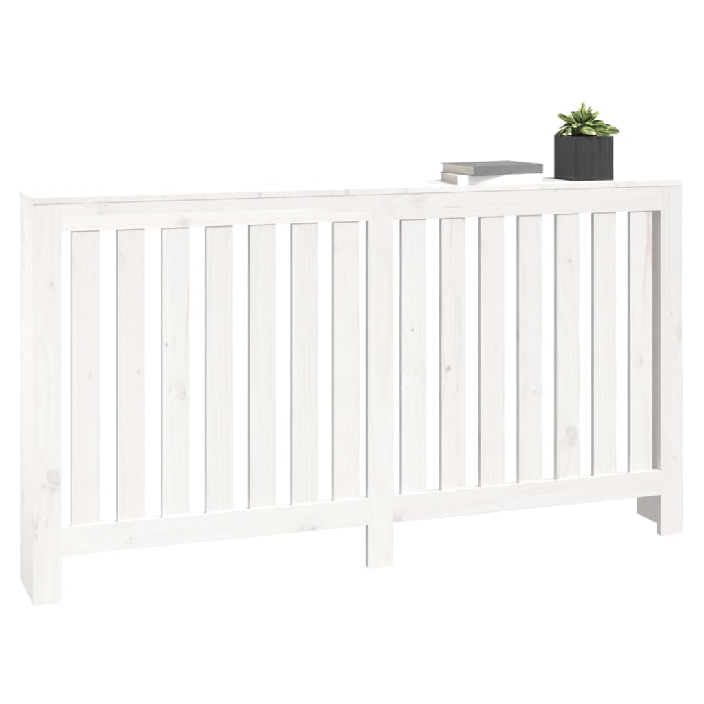 Copertura Termosifone Bianca 153x19x84 cm Legno Massello Pino