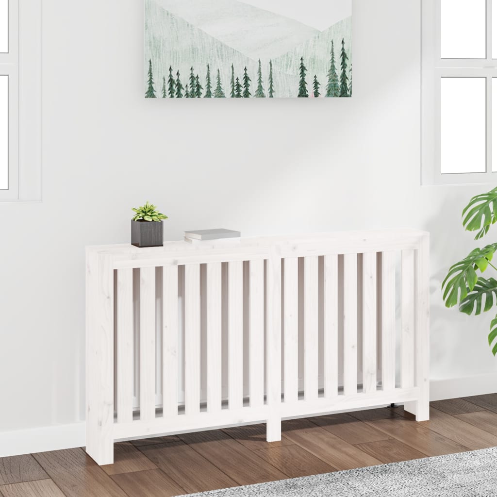 Copertura Termosifone Bianca 153x19x84 cm Legno Massello Pino | homemem39