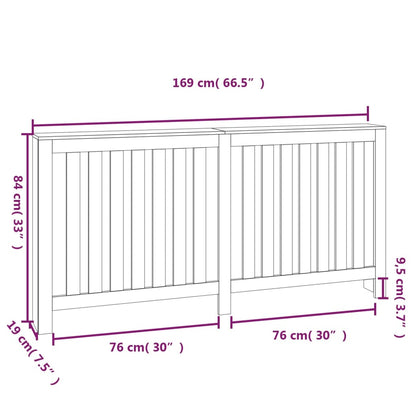 Copertura Termosifone 169x19x84 cm in Legno Massello di Pino