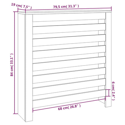 Copertura Termosifone Bianca 79,5x19x84 cm Legno Massello Pino