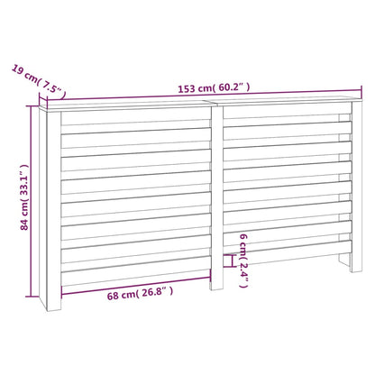 Copertura Termosifone 153x19x84 cm in Legno Massello di Pino - homemem39