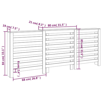 Copertura Termosifone 210x21x85 cm in Legno Massello di Pino