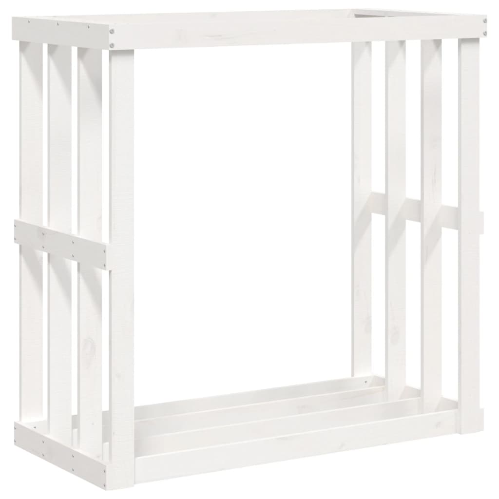 Portaceppi da Esterno Bianco 108x52x106 cm Legno Massello Pino - homemem39