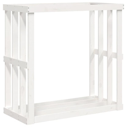 Portaceppi da Esterno Bianco 108x52x106 cm Legno Massello Pino - homemem39