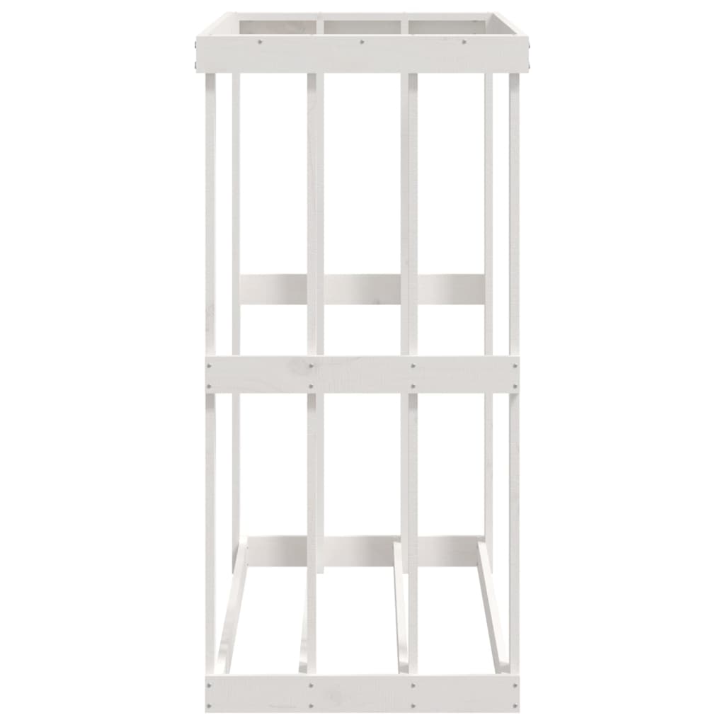 Portaceppi da Esterno Bianco 108x52x106 cm Legno Massello Pino - homemem39
