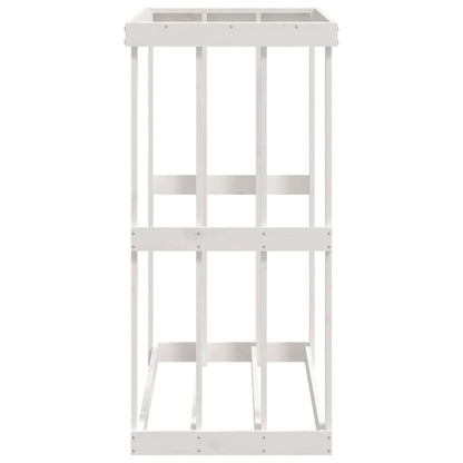 Portaceppi da Esterno Bianco 108x52x106 cm Legno Massello Pino - homemem39