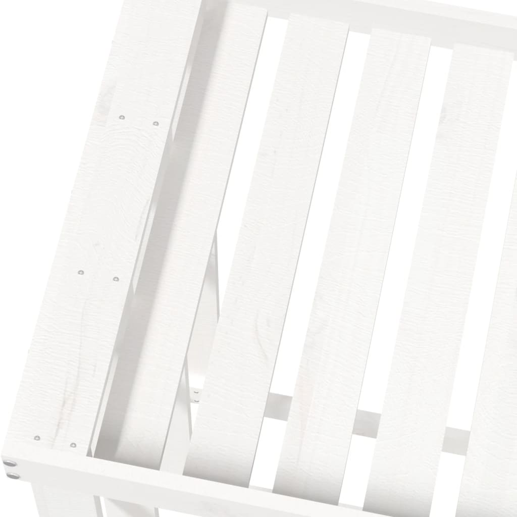 Portaceppi da Esterno Bianco 108x52x106 cm Legno Massello Pino - homemem39