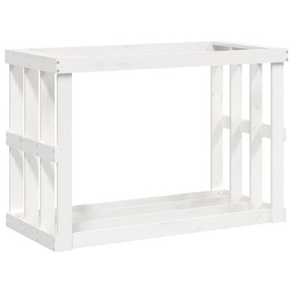 Portaceppi da Esterno Bianco 108x52x74 cm Legno Massello Pino - homemem39