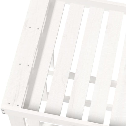 Portaceppi da Esterno Bianco 108x52x74 cm Legno Massello Pino - homemem39