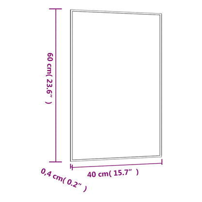 Specchio da Parete 40x60 cm Vetro Rettangolare | homemem39