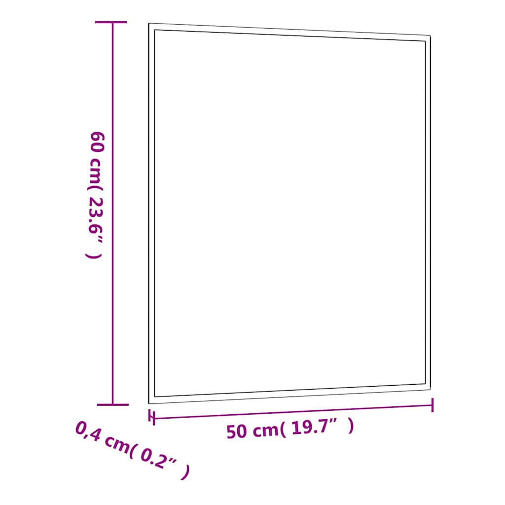 Specchio da Parete 50x60 cm Vetro Rettangolare | homemem39