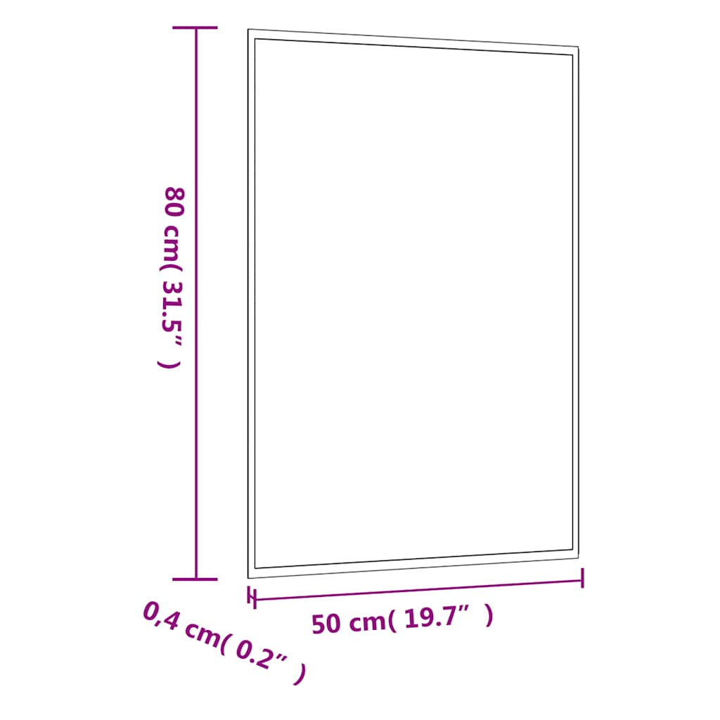 Specchio da Parete 50x80 cm Vetro Rettangolare | homemem39