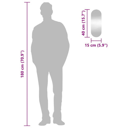 Specchio da Parete 15x40 cm Vetro Ovale - homemem39