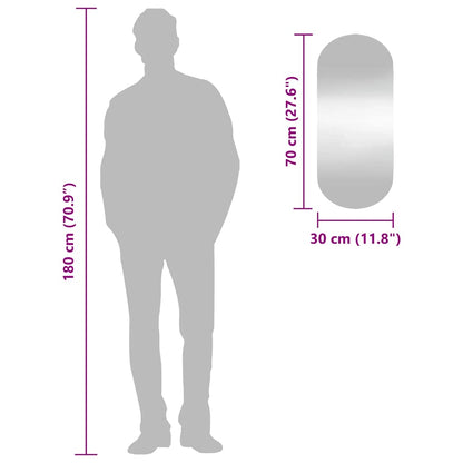 Specchio da Parete 30x70 cm Vetro Ovale - homemem39