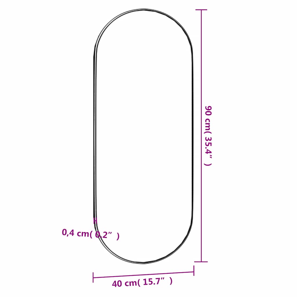 Specchio da Parete 40x90 cm Vetro Ovale | homemem39