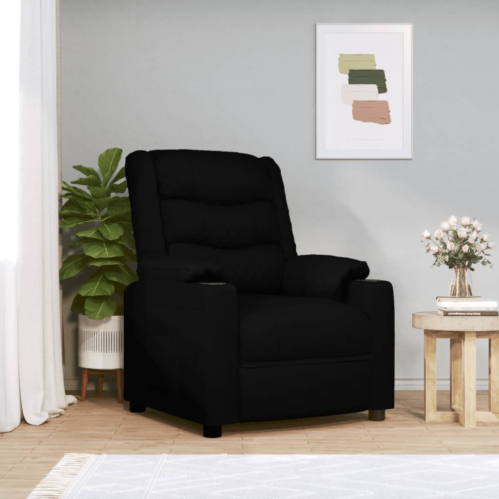 Poltrona Reclinabile Elettrica Nera in Similpelle | homemem39