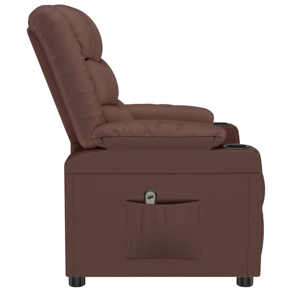 Poltrona Reclinabile Elettrica Marrone in Similpelle | homemem39