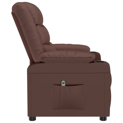 Poltrona Reclinabile Elettrica Marrone in Similpelle | homemem39