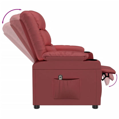 Poltrona Reclinabile Elettrica Rosso Vino in Similpelle | homemem39