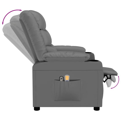 Poltrona Massaggiante Elettrica Grigio Similpelle | homemem39
