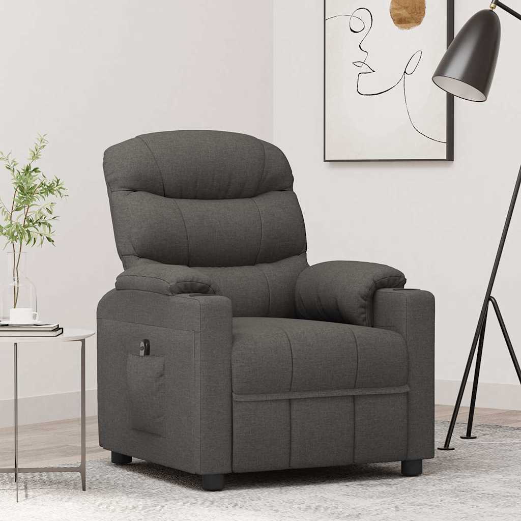 Poltrona Elettrica Reclinabile Grigio Scuro in Tessuto | homemem39