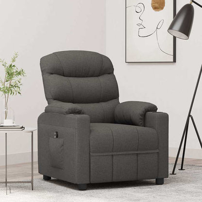 Poltrona Elettrica Reclinabile Grigio Scuro in Tessuto | homemem39