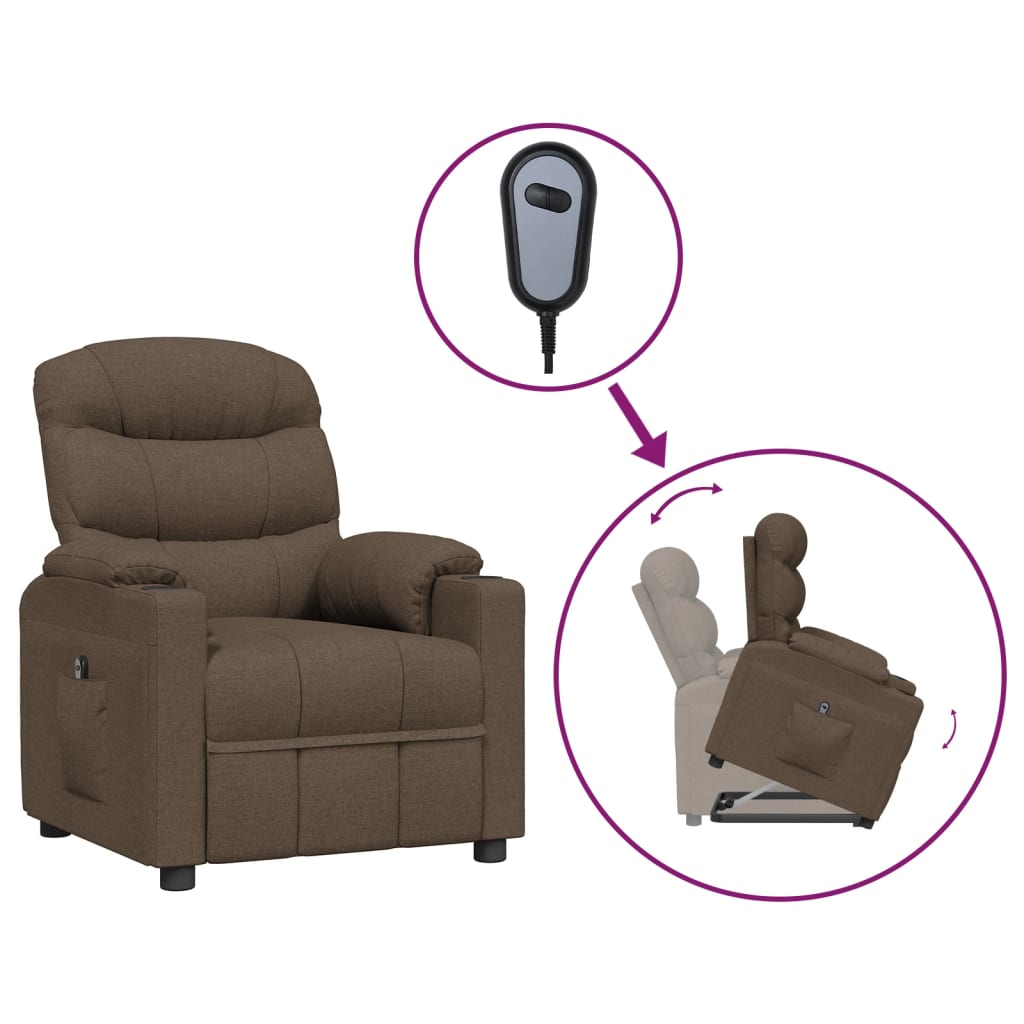Poltrona Alzapersona Marrone in Tessuto
