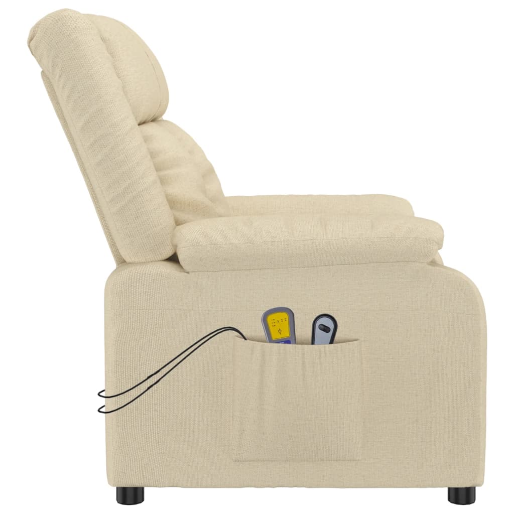 Poltrona Massaggiante Elettrica Crema in Tessuto | homemem39