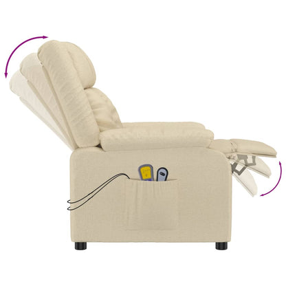 Poltrona Massaggiante Elettrica Crema in Tessuto | homemem39