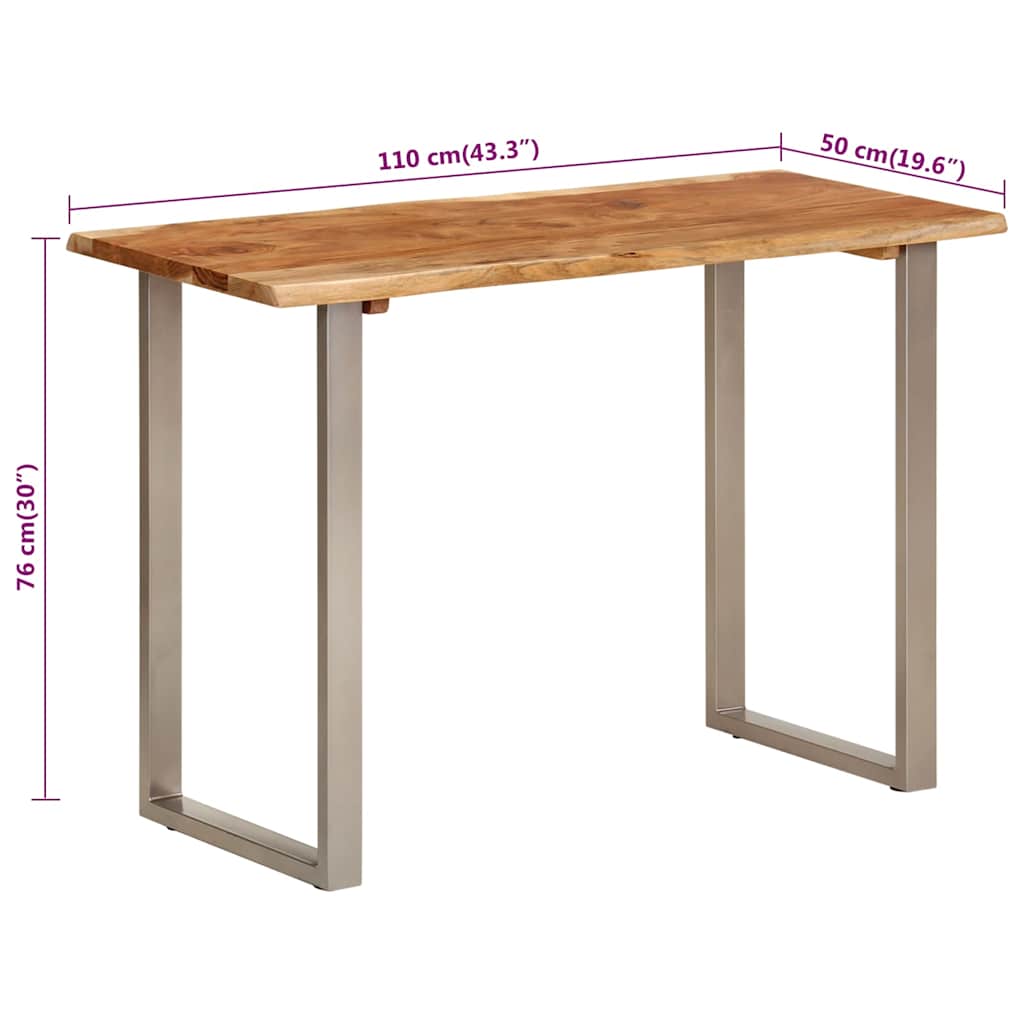 Tavolo da Pranzo 110x50x76 cm Legno Massello di Acacia | homemem39