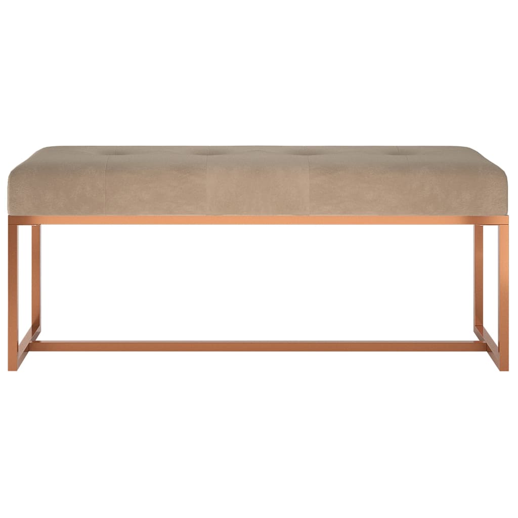 Panca Beige 110x36x45 cm in Velluto | homemem39
