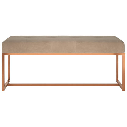 Panca Beige 110x36x45 cm in Velluto | homemem39