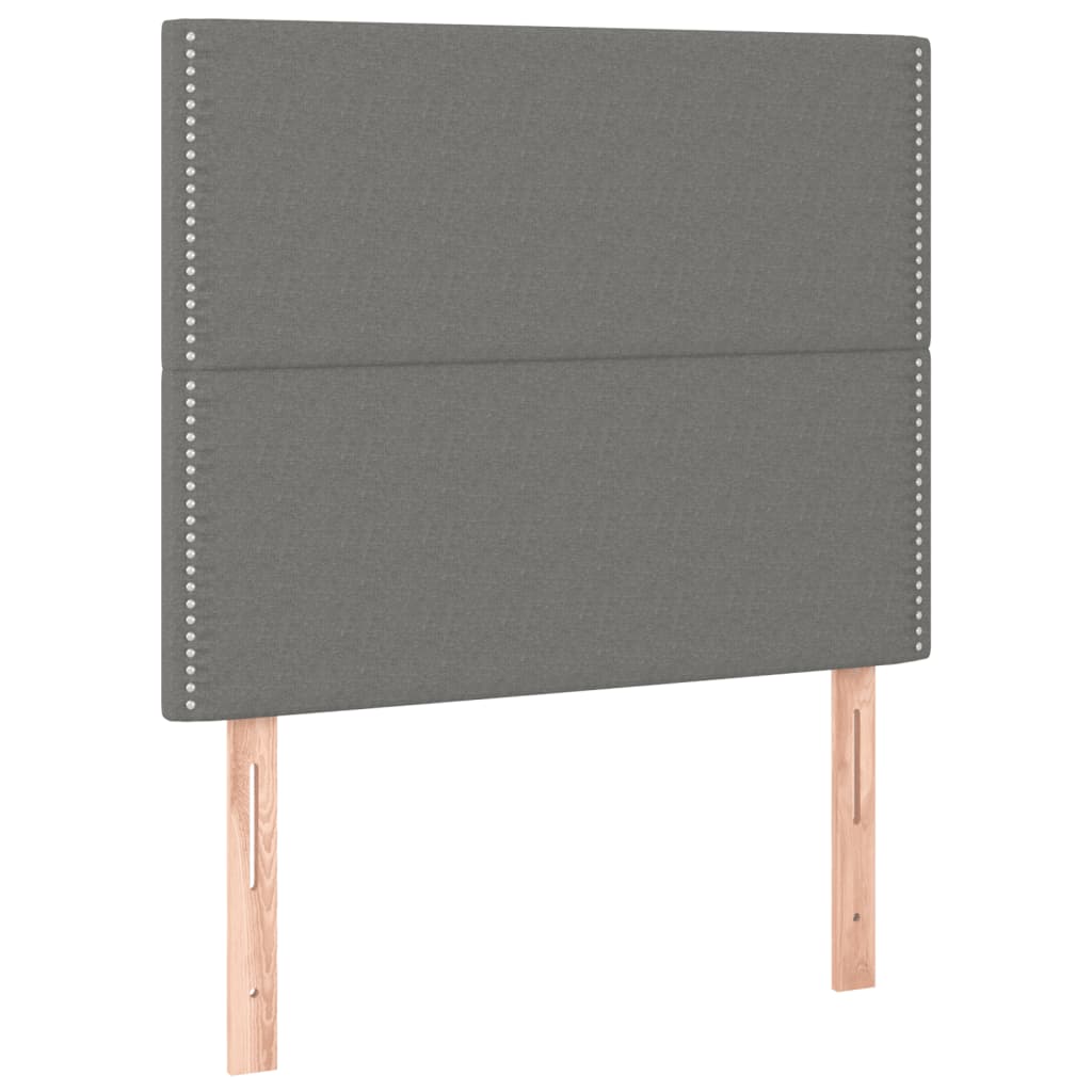 Giroletto a Molle con Materasso Grigio Scuro 120x200 cm Tessuto
